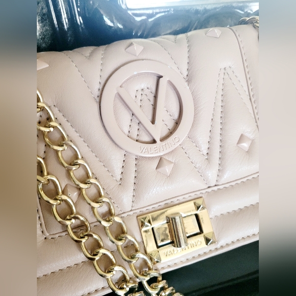 Valentino Handbags - Valentino Mario Shoulder/Crossbody Gold Chain Napa Leather Rockstud Makeup Color